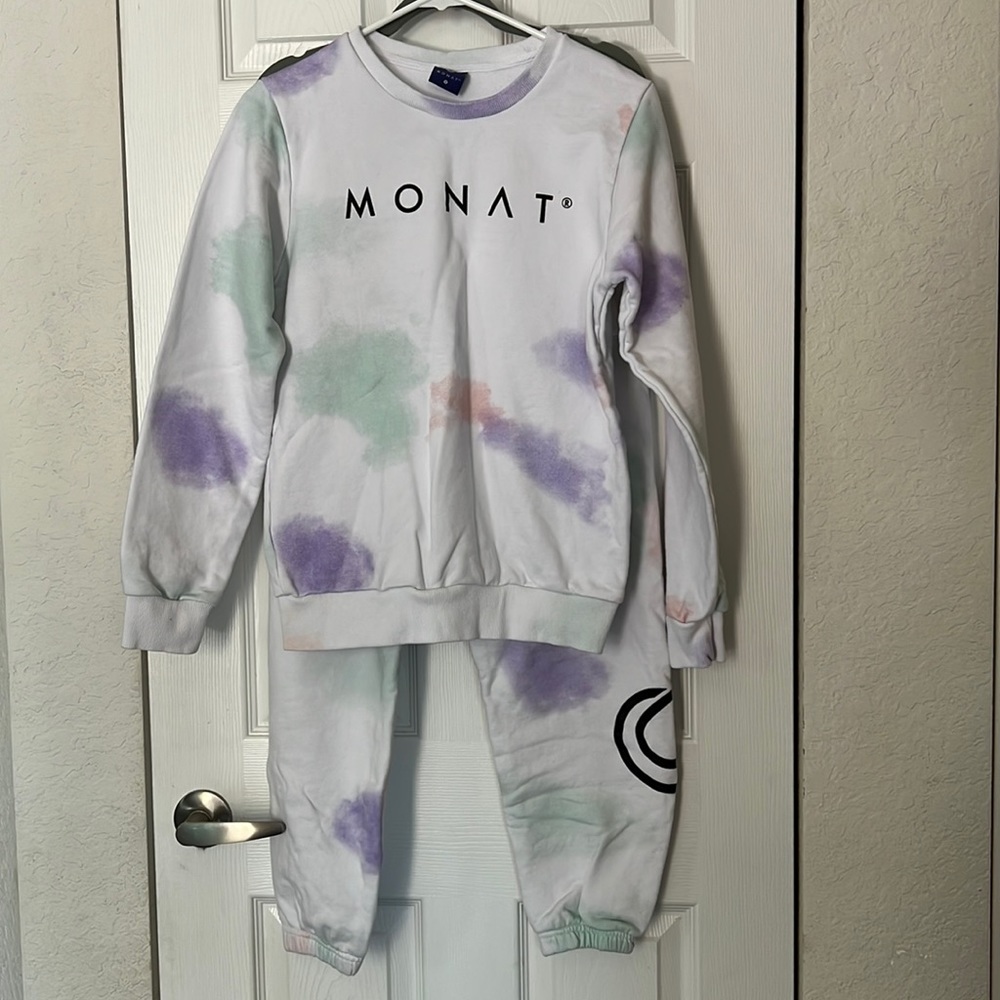 MONAT SWEATS SET / SMALL SWEATSHIRT & SWEATPANTS / TIEDYE